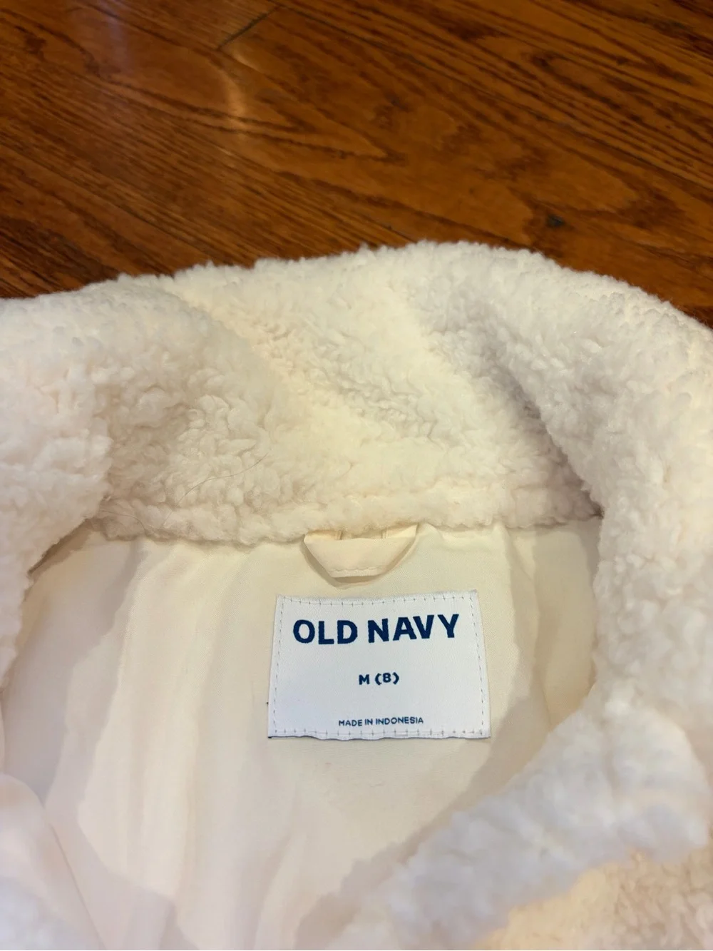 Old Navy Kids Cream Sherpa Button-Up Jacket